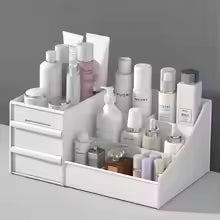 NEW 1pc White Drawer Makeup Storage Box Plastic Organizer for Cosmetics Skin Care Dressing Table Desktop Dormitory