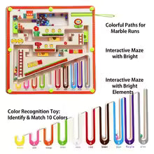 Children's Magnetic Maze Walking Bead Drawing Board Focuses on Stroke, Logical Thinking, Early Education and Puzzle Toys