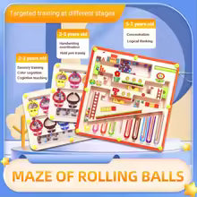Children's Magnetic Maze Walking Bead Drawing Board Focuses on Stroke, Logical Thinking, Early Education and Puzzle Toys