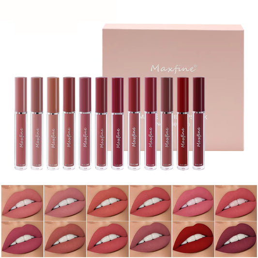 Matte Lip Gloss Set 6 Color Lipstick Smooth And Lasting Display Lip Gloss Waterproof Moisturizing Lipstick Holiday Gift Box Set