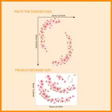 1PC Creative floral window stickers with cute peach blossom patterns, suitable for decorating living rooms, bedrooms, home furni