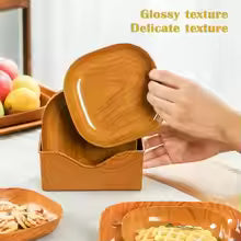 10PCS 14cm Tableware Plastic Round Dessert Plate Japanese-style For Fruit Vegetable Snack Dessert Plate Tray Decorative 2024